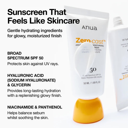 Zero-cast moisturizing finish sunscreen