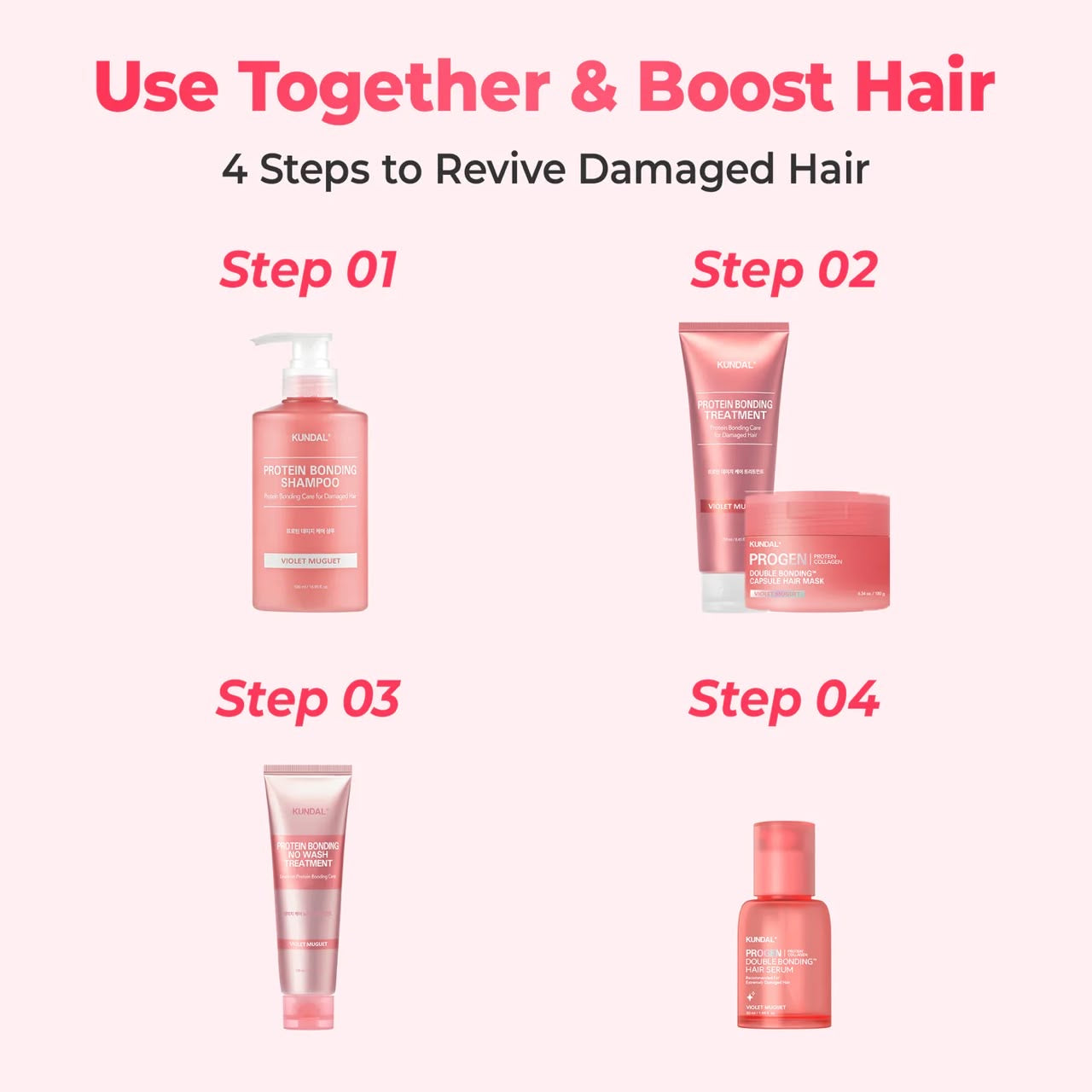 PROGEN DOUBLE BONDING HAIR SERUM - VIOLET MUGUET