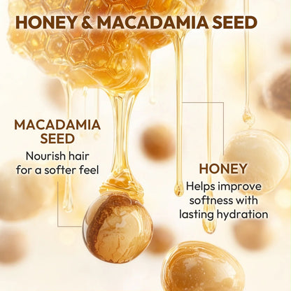 AMBER VANILLA EDITION - HONEY & MACADAMIA SHAMPOO + TREATMENT SET 500ML