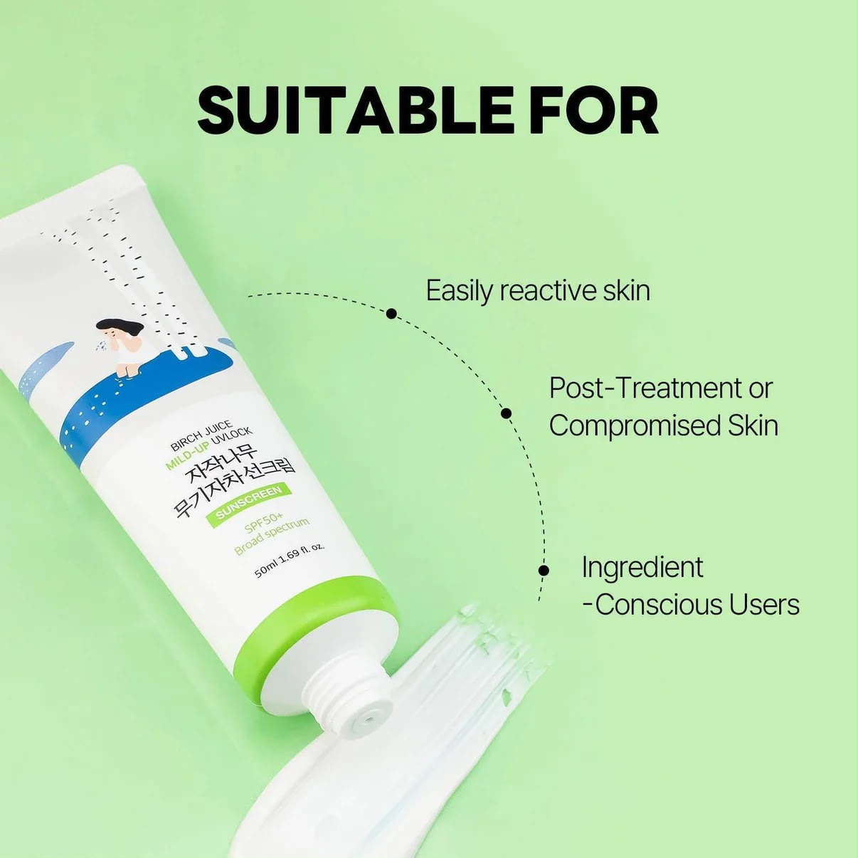 BIRCH MILD-UP SUNSCREEN UVLOCK SPF 50+ BROAD SPECTRUM