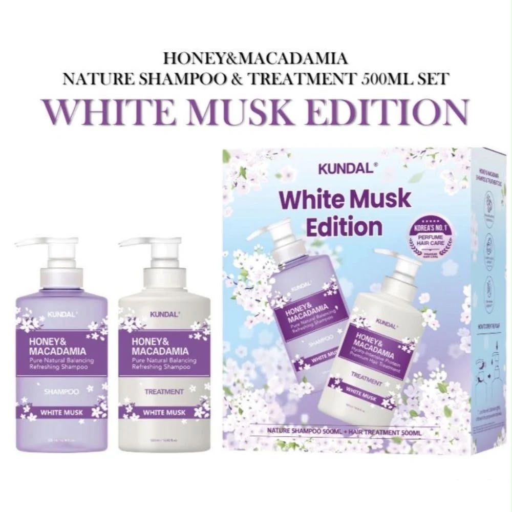HONEY & MACADAMIA WHITE MUSK EDITION ( SHAMPOO + TREATMENT) 500ML SET