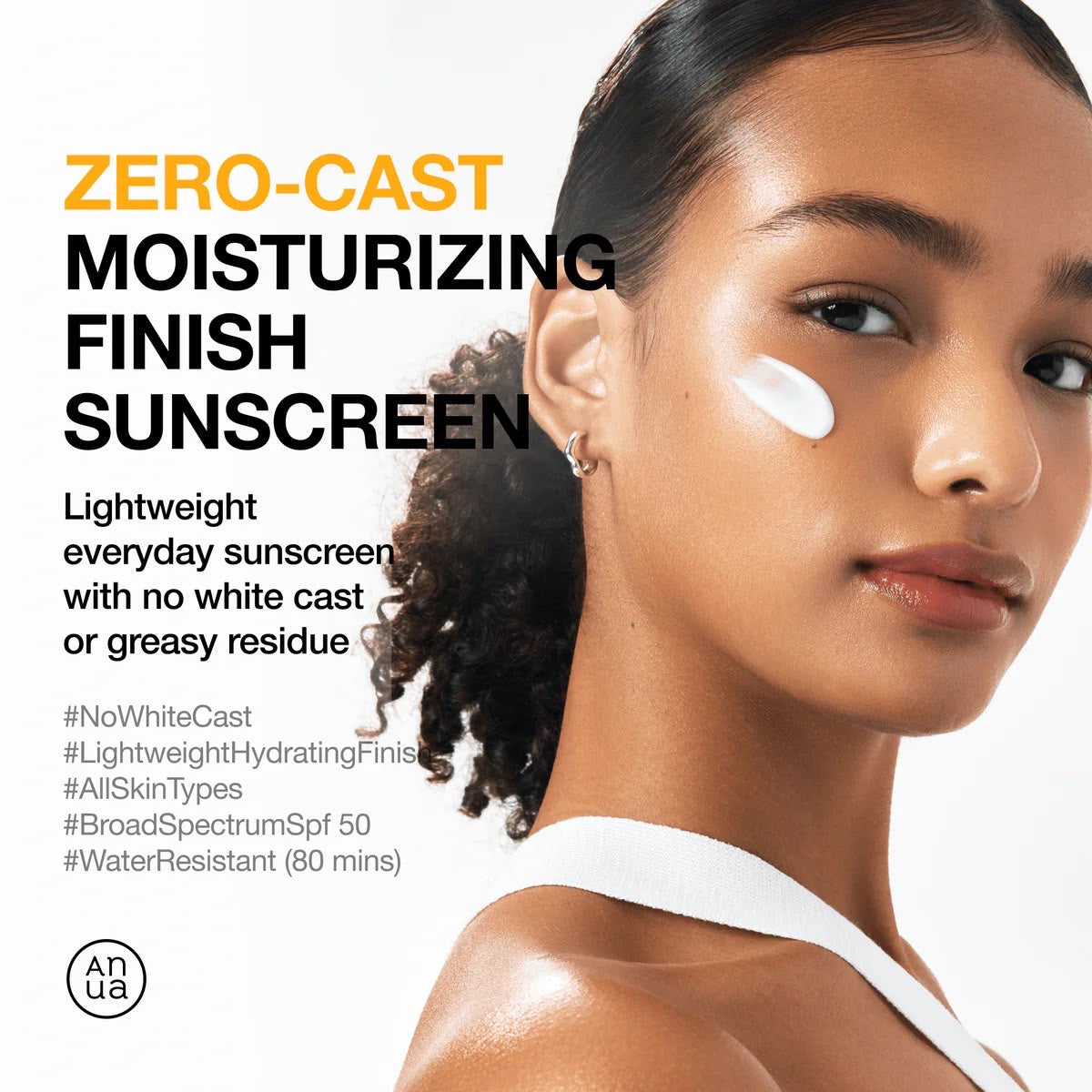 Zero-cast moisturizing finish sunscreen