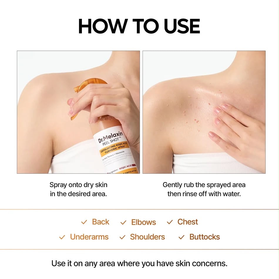 PEEL SHOT EXFOLIATING KOJIC ACID TURMERIC SPRAY
