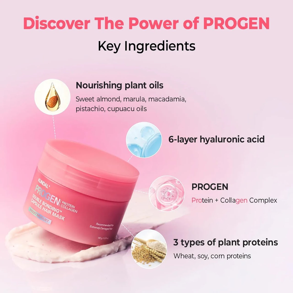 PROGEN DOUBLE BONDING CAPSULE HAIR MASK – VIOLET MUGUET