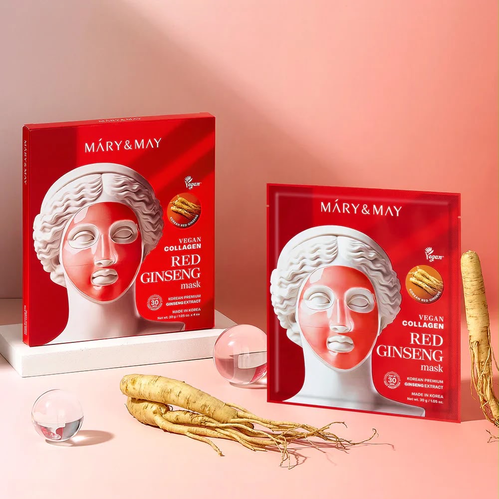 VEGAN COLLAGEN RED GINSENG MASK BOX OF 4 MASKS