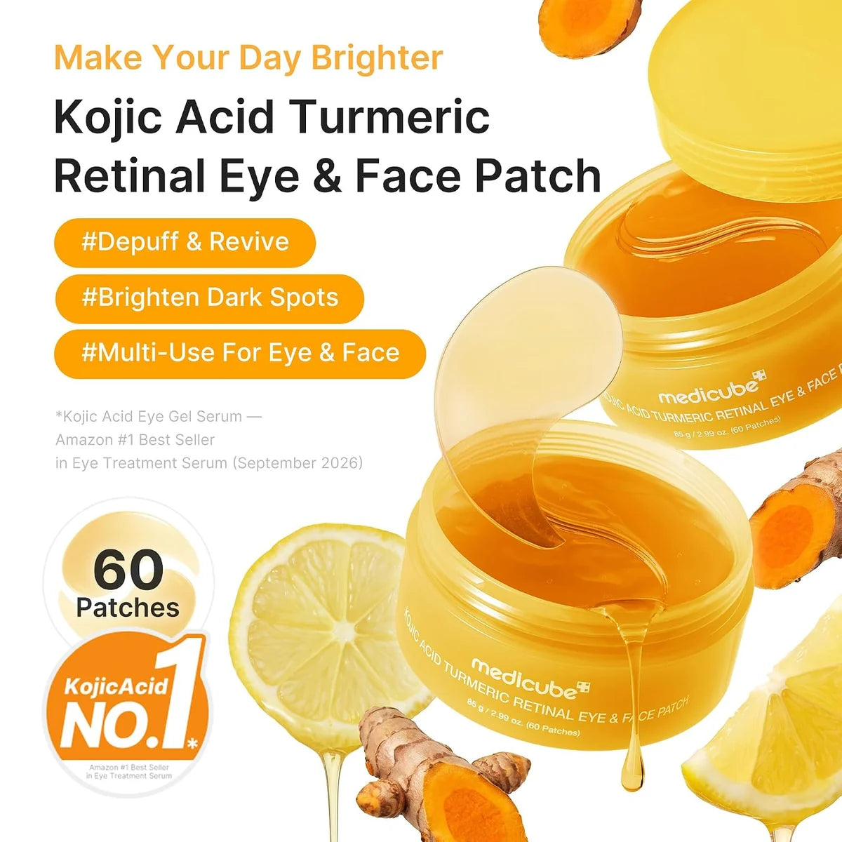 KOJIC ACID TURMERIC EYE PATCHES - 60 PCS